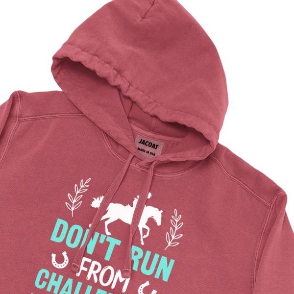 Don't Run From Challenges Jump Over Them Unisex Comfort Colors Hooded Sweatshirt