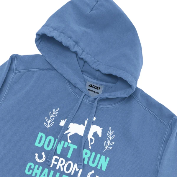 Don't Run From Challenges Jump Over Them Unisex Comfort Colors Hooded Sweatshirt